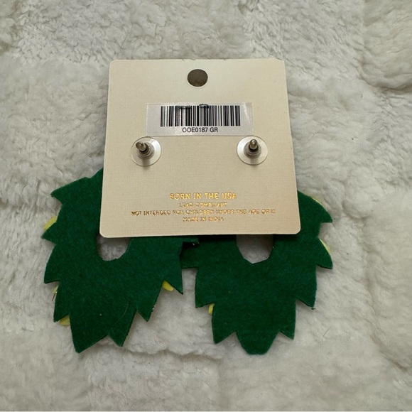 Statement Two Tone Green and Yellow Beaded Earrings, Floral Sunflower Oversized - Picture 2 of 3